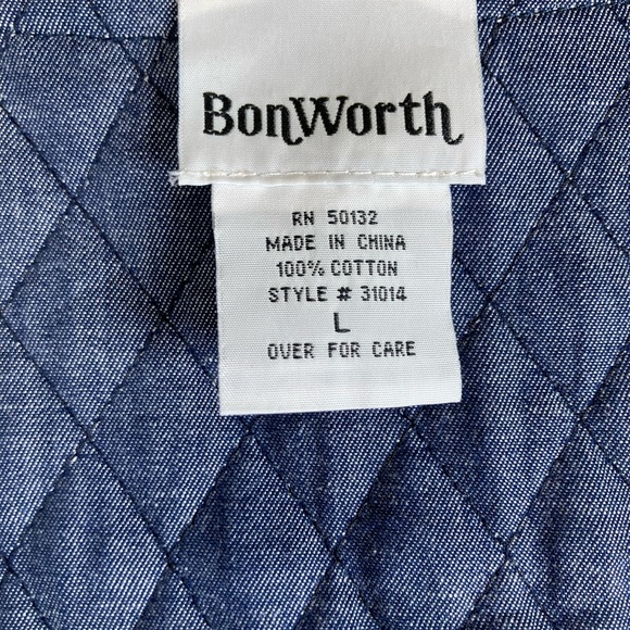 BonWorth Women's Quilted Reversible Utility Jacket - Blue and Yellow Sz L - Picture 12 of 13